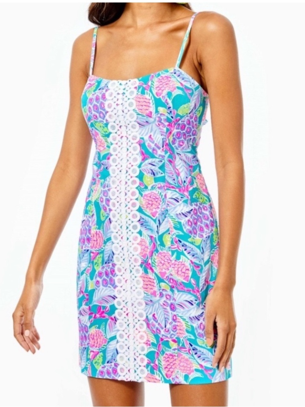 Lilly Pulitzer Shelli Stretch Dress in Turtle Wave Pattern | Size 12